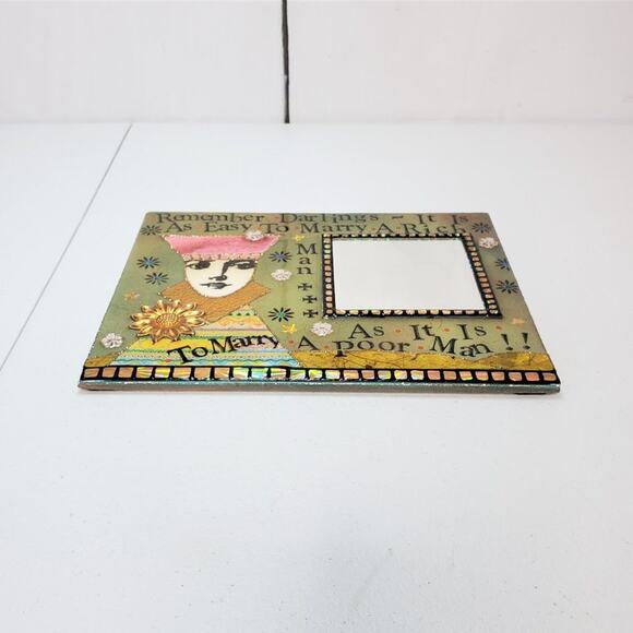 **SOLD** Handcrafted Decorative Witty Message Mirror Frame - Picture 6 of 8